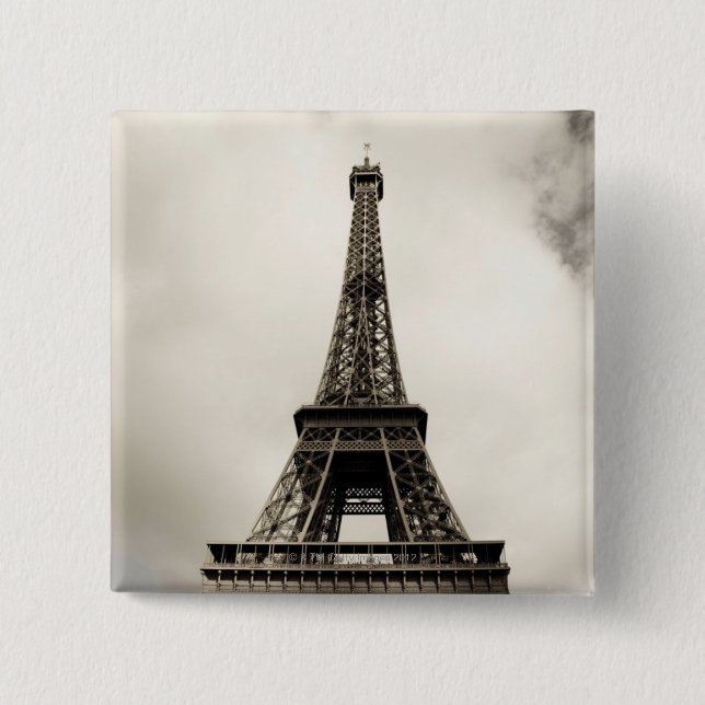 Badge Carré 5 Cm Tour Eiffel 8 (Devant)