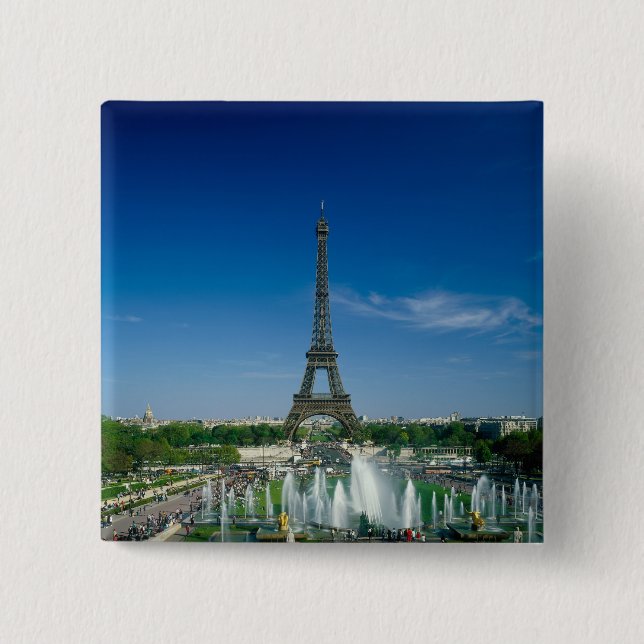 Badge Carré 5 Cm Tour Eiffel, Paris, France (Devant)