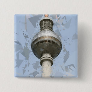 Badge Carré 5 Cm Tour télévisuelle de Berlin