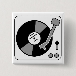 Badge Carré 5 Cm Tourne-disque