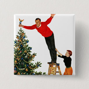 Badge Carré 5 Cm Tourner l'arbre