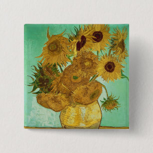 Badge Carré 5 Cm Tournesols de Vincent van Gogh  , 1888