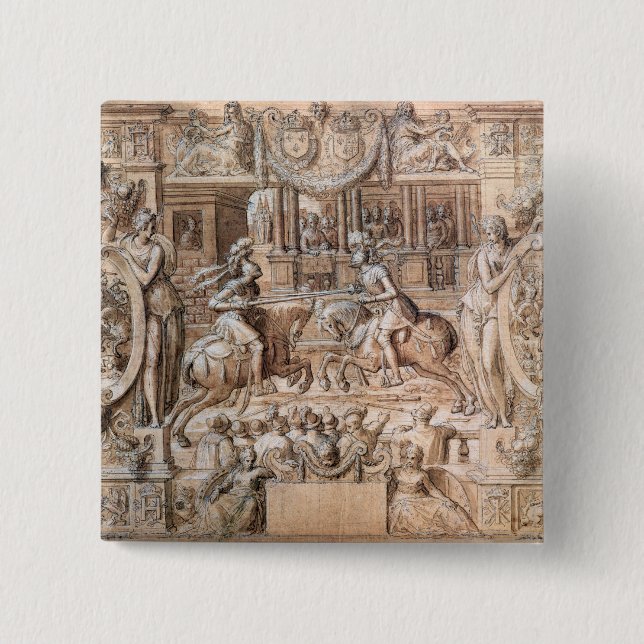 Badge Carré 5 Cm Tournoi (Devant)