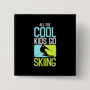 Badge Carré 5 Cm Tous Les Enfants Cool Passez Au Ski