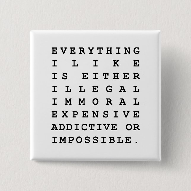 Badge Carré 5 Cm Tout ce que j'aime (Devant)