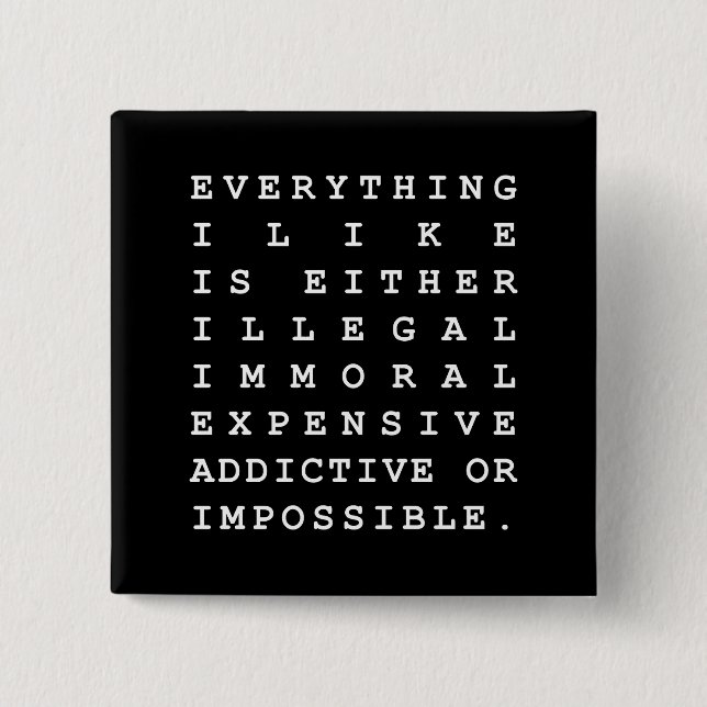 Badge Carré 5 Cm Tout ce que j'aime (Devant)