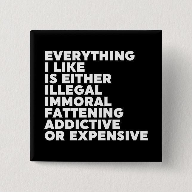 Badge Carré 5 Cm Tout ce que j'aime (Devant)