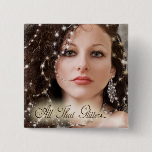 Badge Carré 5 Cm Tout ce scintille…