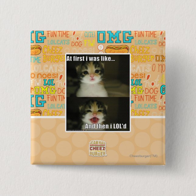 Badge Carré 5 Cm Tout d'abord moi étais comme (Devant)