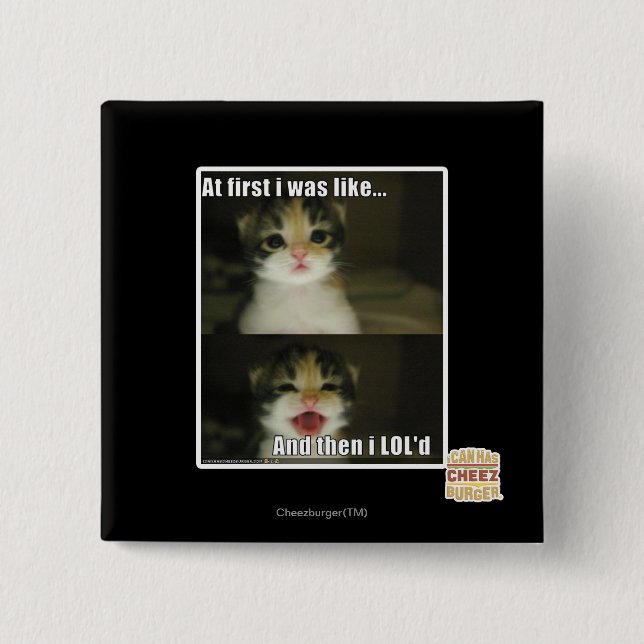 Badge Carré 5 Cm Tout d'abord moi étais comme (Devant)