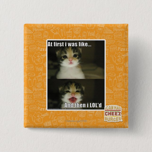 Badge Carré 5 Cm Tout d'abord moi étais comme (Devant)