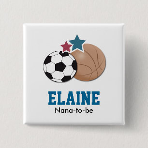 Badge Carré 5 Cm TOUT LE bouton personnalisé par SPORTS d'ÉTOILES