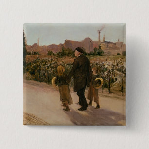 Badge Carré 5 Cm Tout le jour d'âmes, c.1882