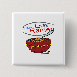 Badge Carré 5 Cm Tout Le Monde Aime Ramen Parodie