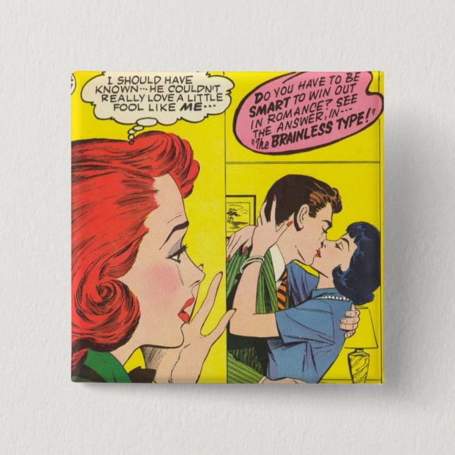 BADGE CARRÉ 5 CM TOUT SUR L'AMOUR (Devant)