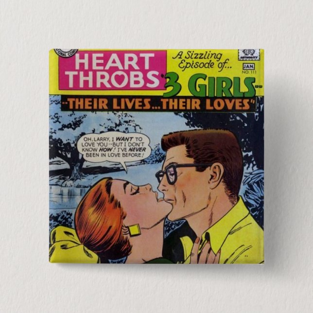 BADGE CARRÉ 5 CM TOUT SUR L'AMOUR (Devant)