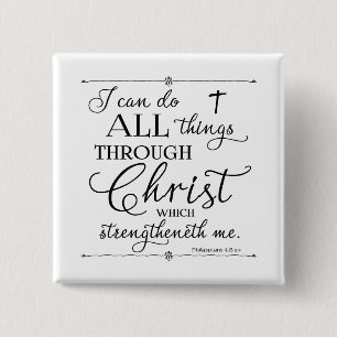 Badge Carré 5 Cm Toutes choses par Christ - Philippiens 4:13