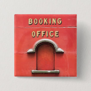 BADGE CARRÉ 5 CM TRAINS À VAPEUR