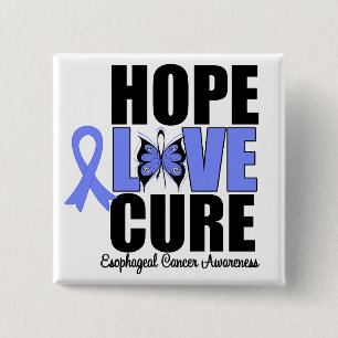 Badge Carré 5 Cm Traitement oesophagien d'amour d'espoir de Cancer