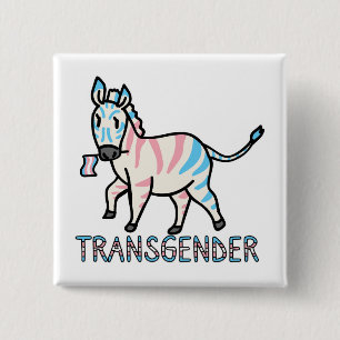 Badge Carré 5 Cm Transgenre Zebra
