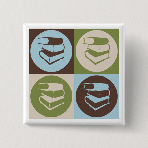 Badge Carré 5 Cm Travail de bibliothèque d'art de bruit