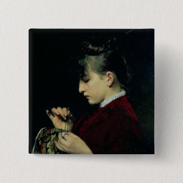 Badge Carré 5 Cm Travail manuel, 1887 (Devant)