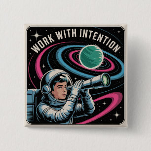 Badge Carré 5 Cm Travailler avec Intention