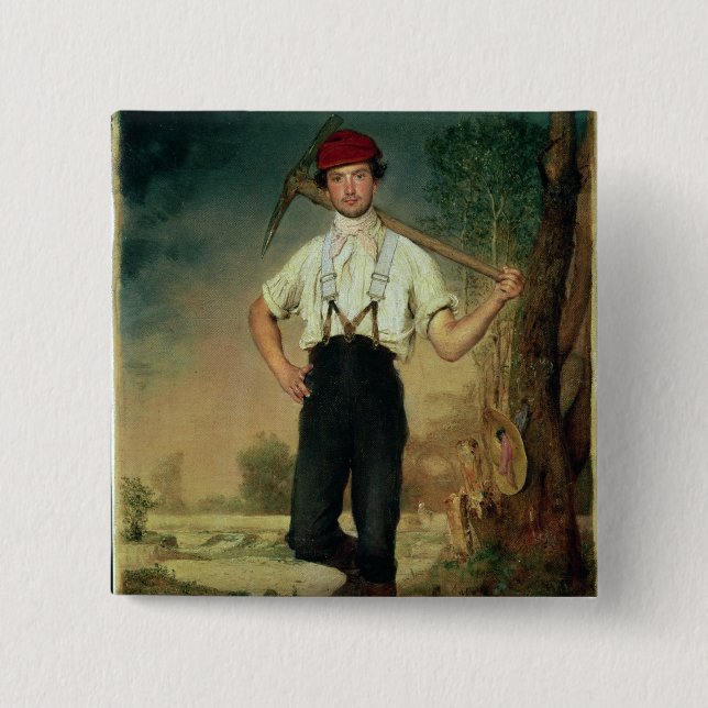 Badge Carré 5 Cm Travailleur, 1848 (Devant)