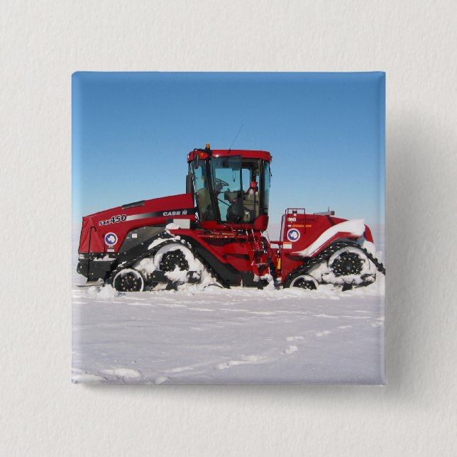 Badge Carré 5 Cm Traversée du tracteur arctique (Devant)
