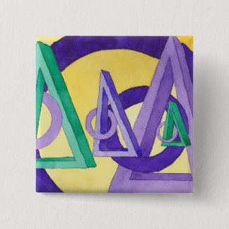 Badge Carré 5 Cm Triangles Abstraits