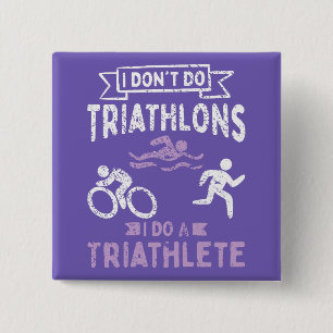 Badge Carré 5 Cm Triathlon Funny
