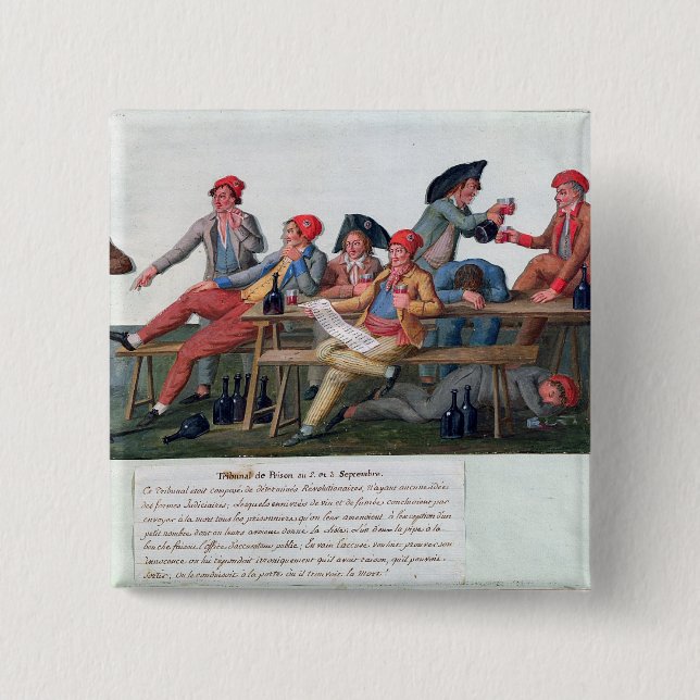 Badge Carré 5 Cm Tribunal de prison de 2 et le 3 septembre 1792 (Devant)
