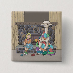 Badge Carré 5 Cm Tricot Alpaca