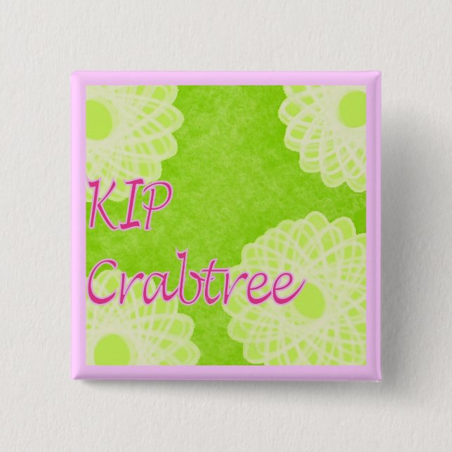 Badge Carré 5 Cm Tricot de KIP Crabtree (Devant)