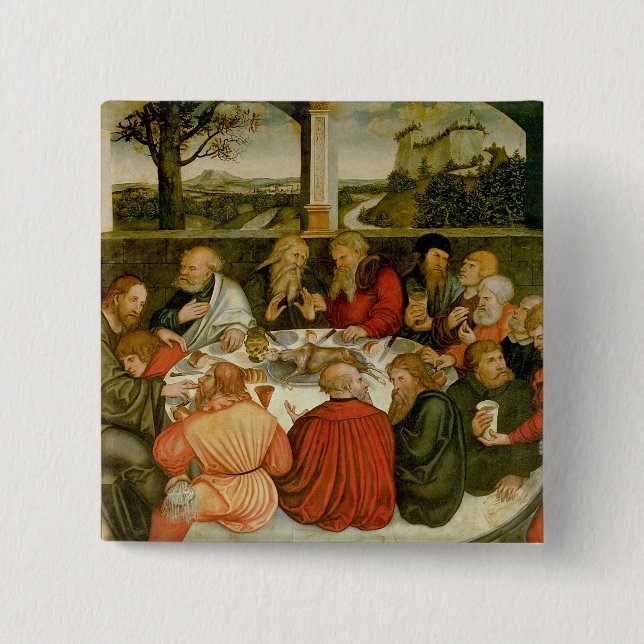 Badge Carré 5 Cm Triptyque, panneau gauche, Philipp Melanchthon (Devant)