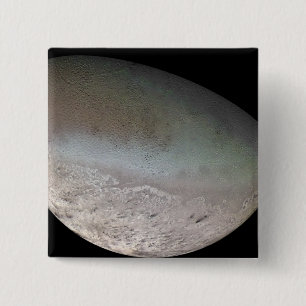 Badge Carré 5 Cm Triton, la plus grande lune de la planète Neptune