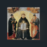 Badge Carré 5 Cm Triumph de St Thomas Aquinas<br><div class="desc">Triumph de St Thomas Aquinas | par emplacement d'art de Sandro Gozzoli | de Di de Benozzo di Lese : Louvre,  nombre de collection italien d'image de l'artiste | de Paris,  France | : XIR165159</div>
