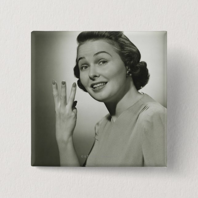 Badge Carré 5 Cm Trois (Devant)