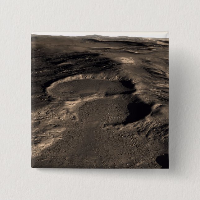 Badge Carré 5 Cm Trois cratères dans la région orientale de Hellas, (Devant)