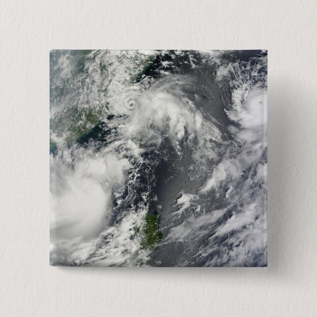 Badge Carré 5 Cm Trois fortes tempêtes (Devant)