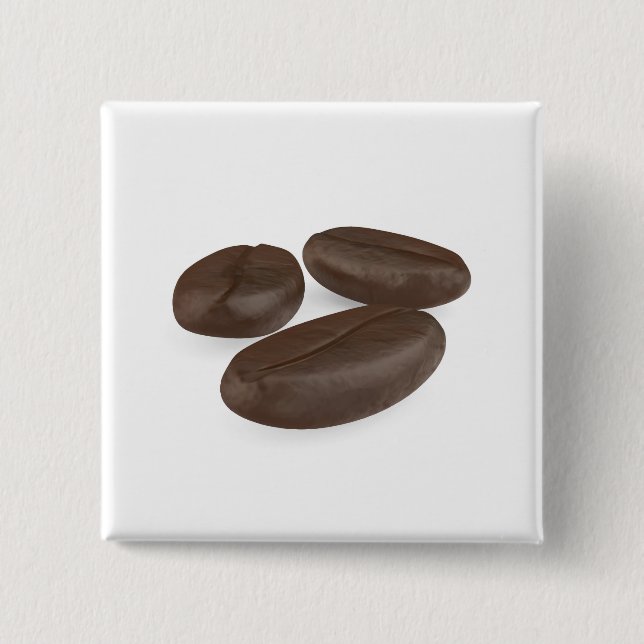 Badge Carré 5 Cm Trois grains de café torréfiés (Devant)