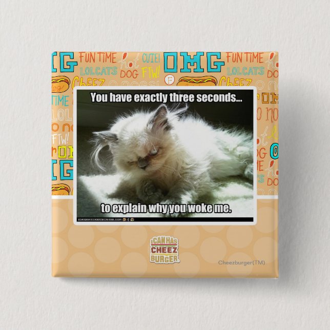 Badge Carré 5 Cm Trois secondes (Devant)