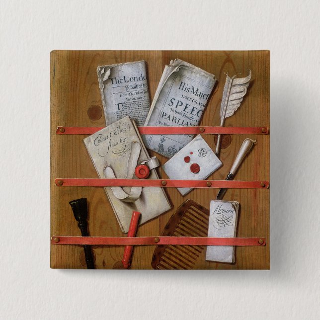 Badge Carré 5 Cm Trompe - l ' oeil, 1702 (Devant)
