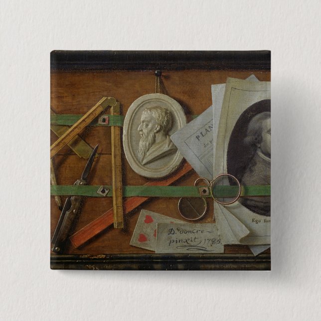 Badge Carré 5 Cm Trompe - l ' oeil, 1785 (Devant)