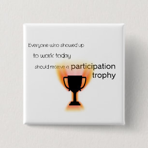 Badge Carré 5 Cm Trophée de participation