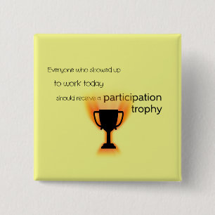 Badge Carré 5 Cm Trophée de participation