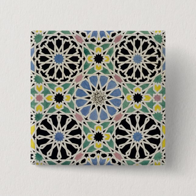 Badge Carré 5 Cm Trottoir de mosaïque à Alhambra, 'de l'Arabe (Devant)