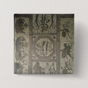 Badge Carré 5 Cm Trottoir de mosaïque de la villa romaine au bas