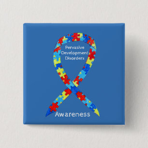 Badge Carré 5 Cm Troubles De Développement Étendus (PDD) Épingles D