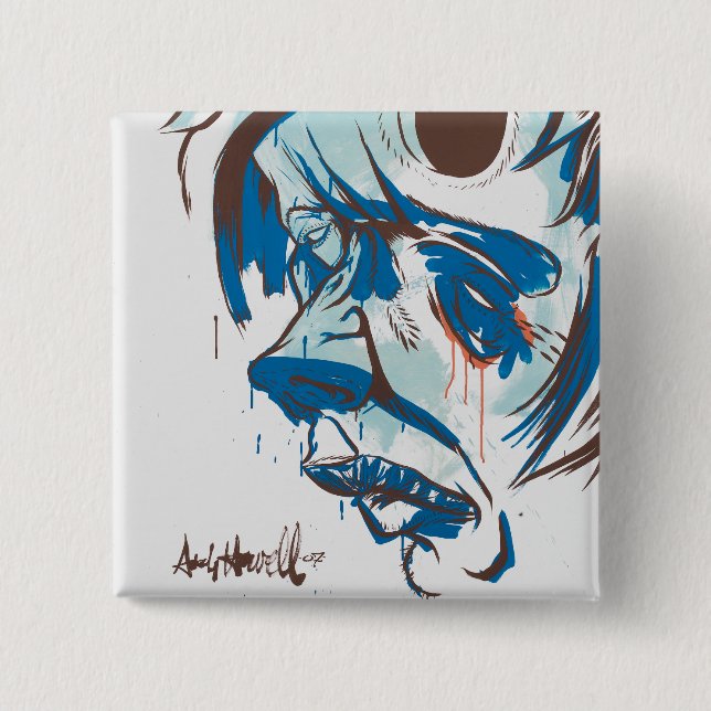 Badge Carré 5 Cm Trous dans ma tête (Devant)